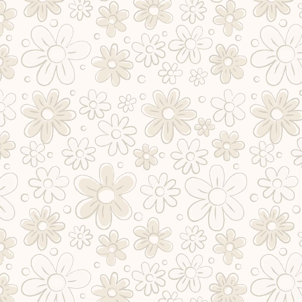 Floral Doodle Creme - Coleção Floral Doodle - Fabricart - 50cm X 150cm 