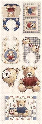 Painel Babador Teddy Bear - Coleção Teddy Bear - Fuxicos e Fricotes - Digital - 48cm X 150cm