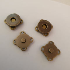Botão Imantado / Magnético 14mm Ouro Velho para Costurar - Pacote com 2 Conjuntos