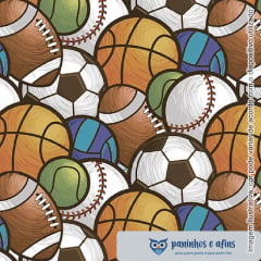 Multi Bolas Esportes - Coleção Esportes - Fuxicos e Fricotes - Digital - 50cm x150cm