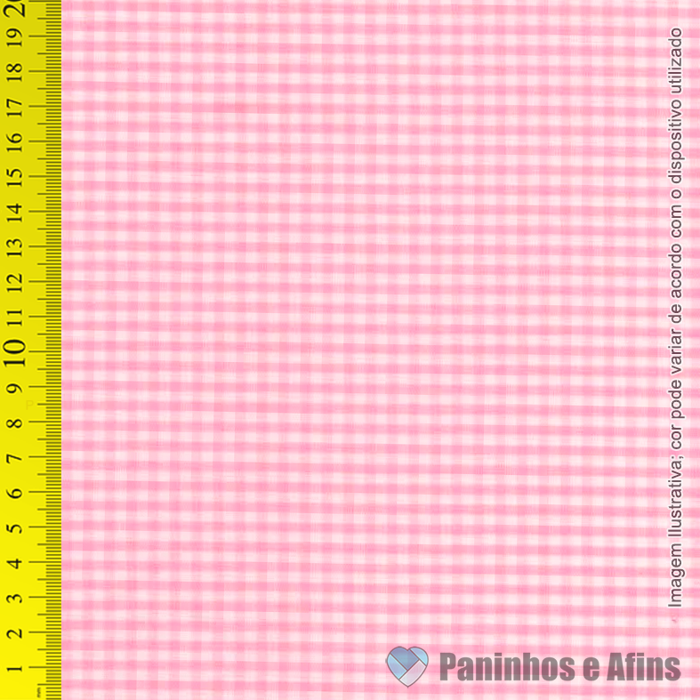 Xadrez Fio Tinto Rosa e Branco - 50cm X 150cm