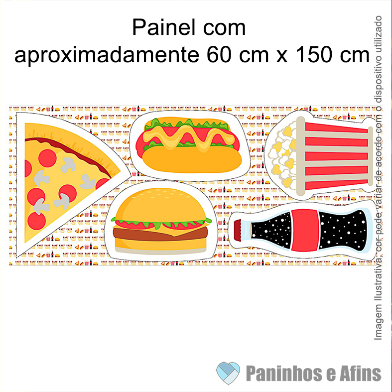 Fast Food  - Coleção Pillows - Fabricart - Aprox 60cm X 150cm