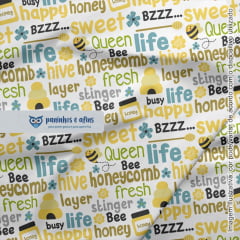 Letter Bee - Coleção Honey Bee - Fabricart - 50cm X 150cm 