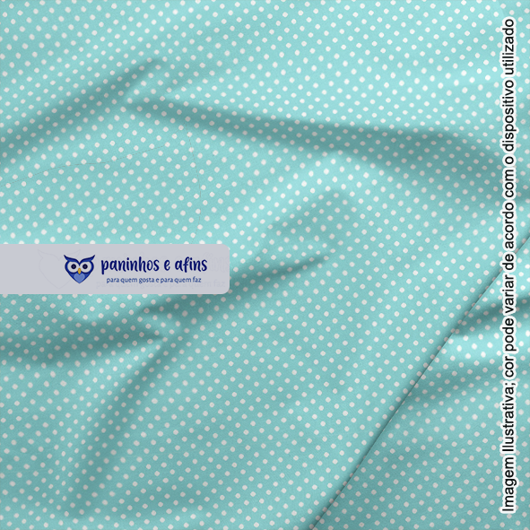 Micro Poá Azul Cotton - Coleção Teddy - Fabricart - 50cm X 150cm 