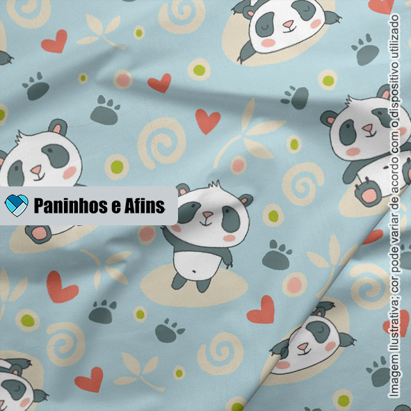 Pandas - Coleção Pandinhas - Fabricart - 50cm X 150cm