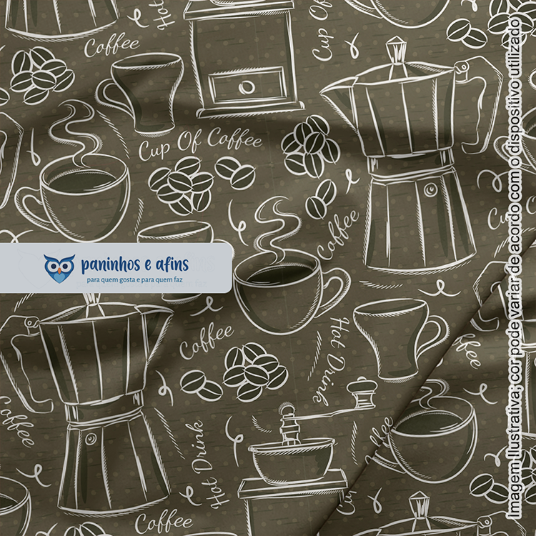 Cup of Coffee - Coleção Modern Kitchen  - Fabricart - 50cm X 150cm 