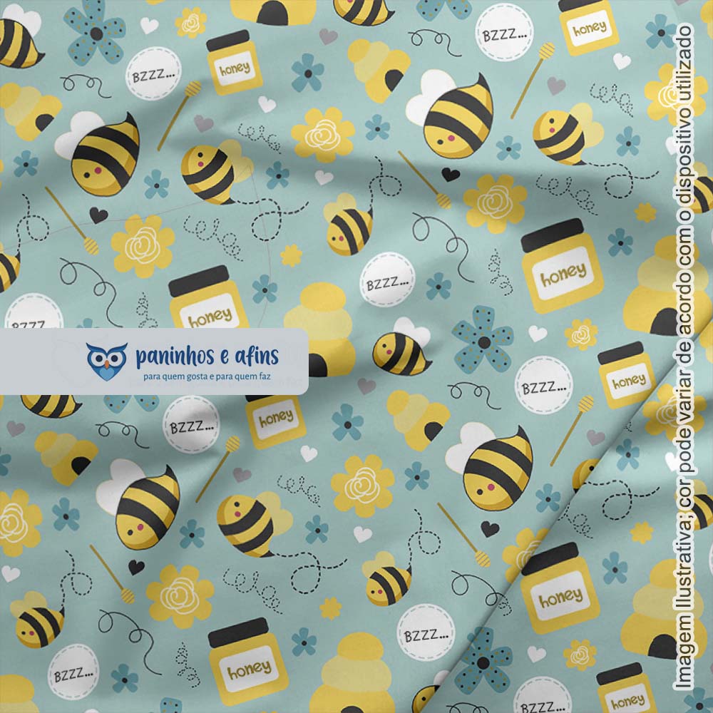 Honey Bee - Coleção Honey Bee - Fabricart - 50cm X 150cm 